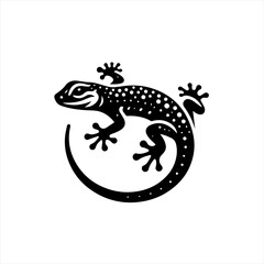 Fototapeta premium Stylized Black Gecko with White Dots.