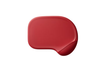 Vibrant Red Glossy Rounded Square Sticker or Label with a Realistic Peeled Corner Effect on Black