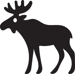 Simple Silhouette of a Majestic Moose