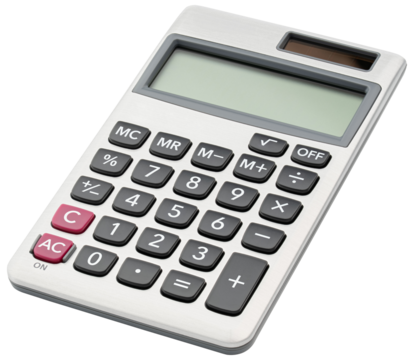 Calculator. Portable desktop calculator on solar power and battery, large LCD display for office, home, school. Back to school supplies. Calculation yours busines finance. Instrument for accountant