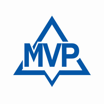 Blue MVP Logo with Triangular Design