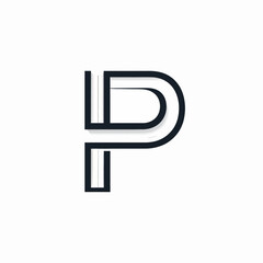 Obraz premium Bold Double-Line Capital Letter P with Subtle Shadow Effect
