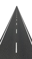 一直線に伸びる道路、白線、アスファルト