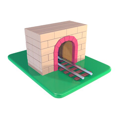 Fototapeta premium Tunnel Railway 3D Illustration Icon