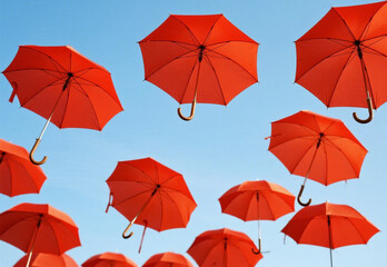 red and yellow umbrella