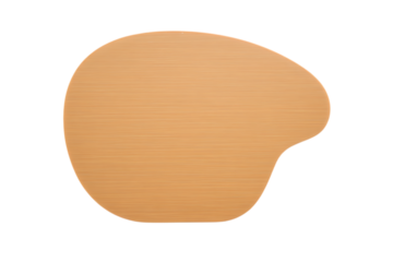 Smooth Organic Shaped Light Tan Desk Mat with Subtle Horizontal Texture on a Dark Background