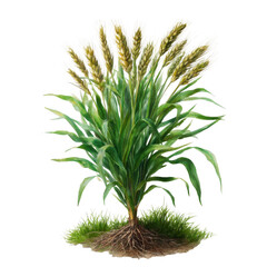 Fototapeta premium A lush green plant isolated on transparent background
