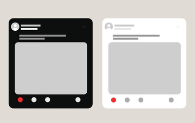 Social media post mock up vector layout template stock illustration	
