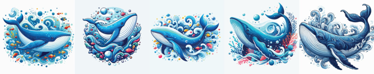 Whale Vector Image White Background