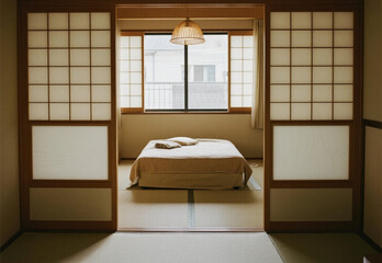 interior of a room with a window