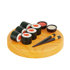 Sushi Roll 3D Icon