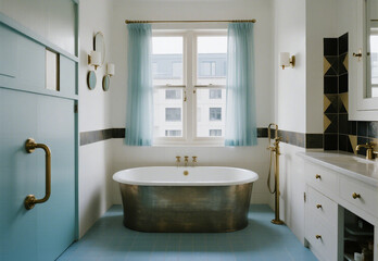 modern bathroom interior with shower