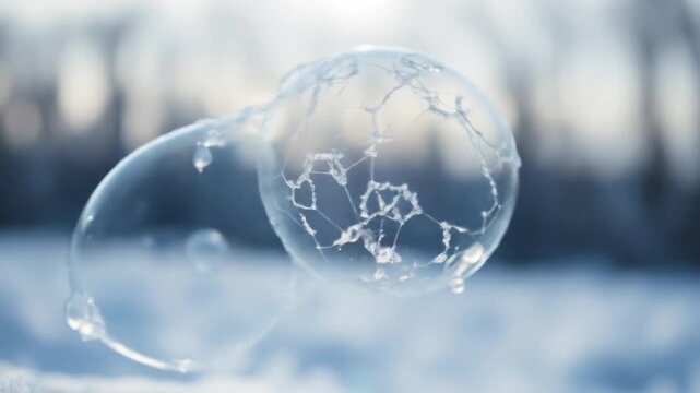 Frozen Beauty: Capturing the Delicate Art of Ice Crystal Formation in Soap Bubbles