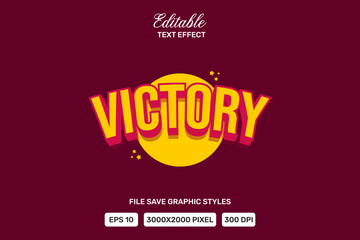Premium victory  text effects can be edited again, suitable poster