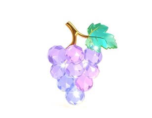 輝く宝石のような幻想的なぶどうのイラスト