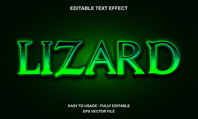 Lizard text, editable text effect template, green neon jungle game text style