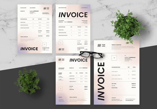 Purple and Black Invoice