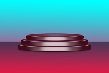 Modern 3D Podium Stage with Gradient Background for Product Display or Presentation