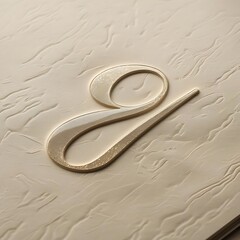 Elegant serif letter logo embossed on textured paper