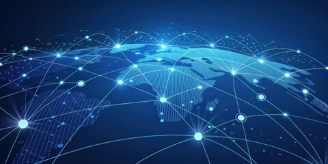 Fototapeta premium Global network connection background for technology and business concept presentation