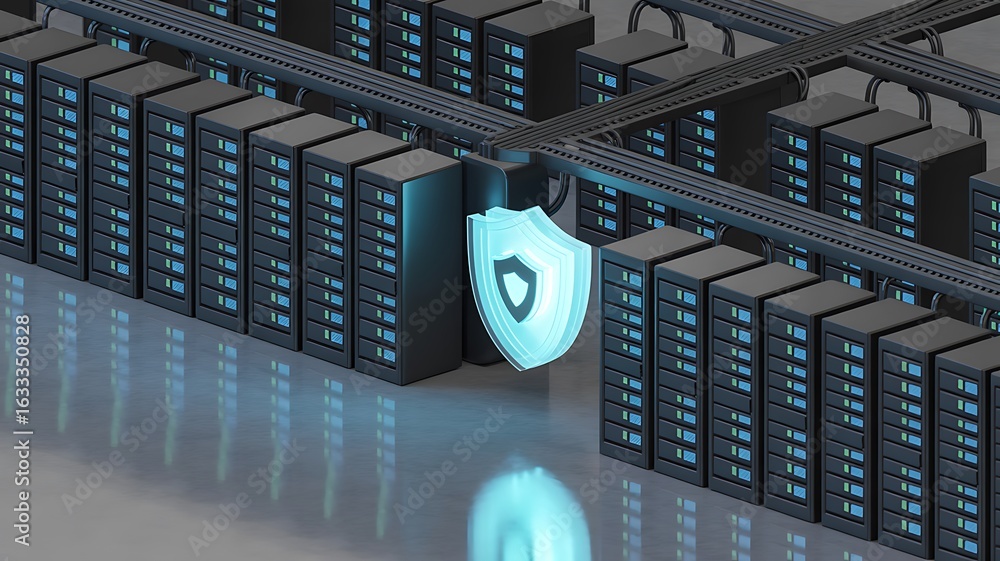 Aufkleber secure your data with advanced server protection in a modern digital infrastructure