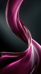 Naklejka premium Fluid, magenta ribbon; dark background