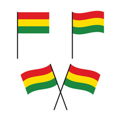 Red, yellow and green colored flag as the colors of the Black History Month flag. Flat design illustration.	
