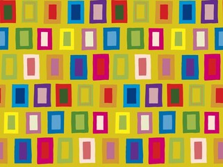 Seamless pattern with colorful squares in vibrant yellow mustard color
