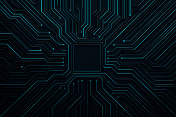 Stunning digital circuit board with glowing blue lines, representing advanced technology and innovation