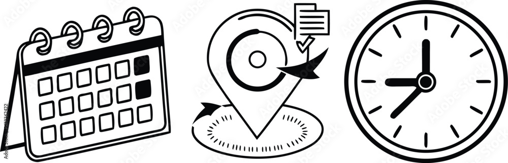 Poster appointment scheduling with calendar location and time management for business planning and producti