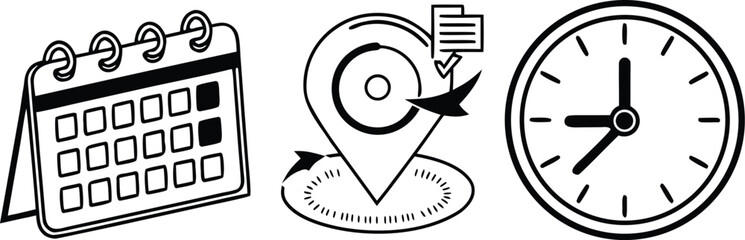 Appointment Scheduling with Calendar Location and Time Management for Business Planning and Productivity Solutions