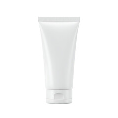 Clean Blank White Plastic Tube for Cream or Cosmetic Packaging – Isolated on White or Transparent Background