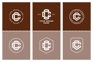 Monogram collection letter CC with interlock modern style badge design, text editable for clothing brand brand identity, tailors and etc.
