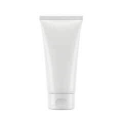 Clean Blank White Plastic Tube for Cream or Cosmetic Packaging – Isolated on White or Transparent Background