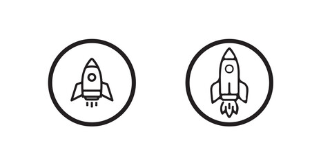 Rocket launch icon. Symbol for start up, growth, innovation, spaceship launch icon. Vector illustration eps 10.