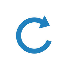 3d icon of a simple blue circular arrow icon on a transparent background representing refresh reload repeat or update processes