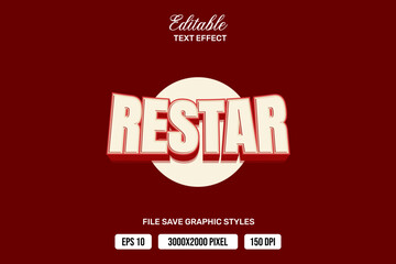 Premium restart text effects can be edited again, suitable poster, template white background.