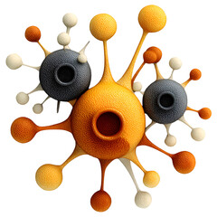 Colorful Monster and Microbe Icons Featuring Stylized Creatures, Viruses, and Molecular Structures in Grid Layout for Educational, Gaming, and Scientific Design Projects.