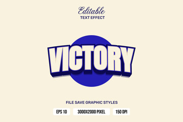 Premium victory text effects can be edited again, suitable poster, template white background.