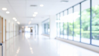 blur image background of corridor in hospital or clinic image