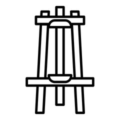 Wooden H-Frame Easel Icon – Heavy Duty Art Stand with Four-Leg Support