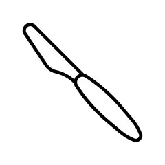 Palette Knife Line Icon – Painting and Art Tool Vector