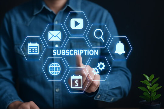 SUBSCRIPTION. Subscribe to video channel. Subscriptions for social media.SUBSCRIPTION new concept.