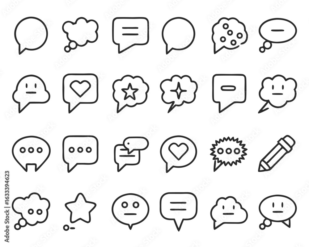 Poster vibrant assortment of colorful communication speech bubbles for messaging and dialogue design elemen