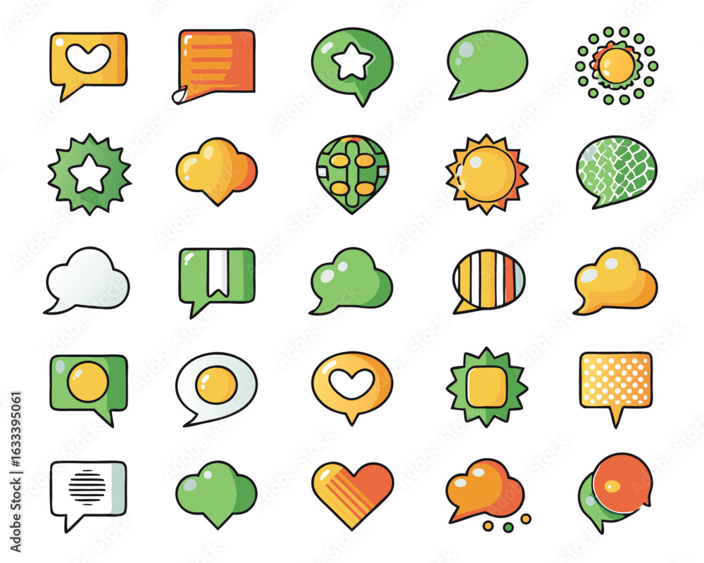 Aufkleber a vibrant assortment of colorful communication speech bubbles for engaging dialogue and messaging is