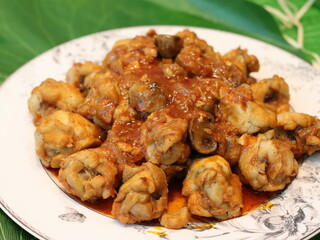 Stir-fried chicken with barbecue sauce — tender chicken pieces cooked in a sweet and smoky BBQ sauce, perfect for a flavorful and quick meal.