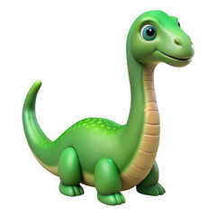 Fototapeta premium Cute green dinosaur illustration isolated on transparent background