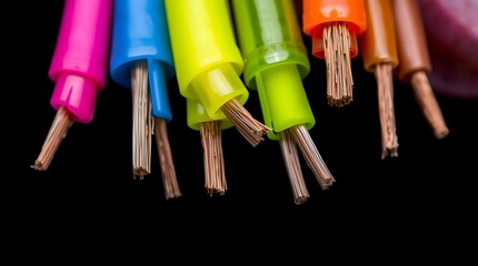 Professional Shot of Copper Wiring with a Focus on Electrical Technology