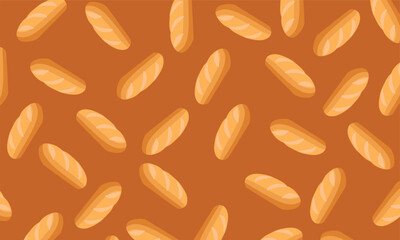 Bread seamless pattern. Delicious Bread Pattern. Seamless Food Illustration. For wallpaper, textiles, backgrounds, websites, postcards, advertising, gift paper, bakery decoration