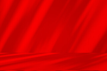 Wall interior background, studio and backdrops show products.with shadow from window color Red background for text insertion and presentation product	